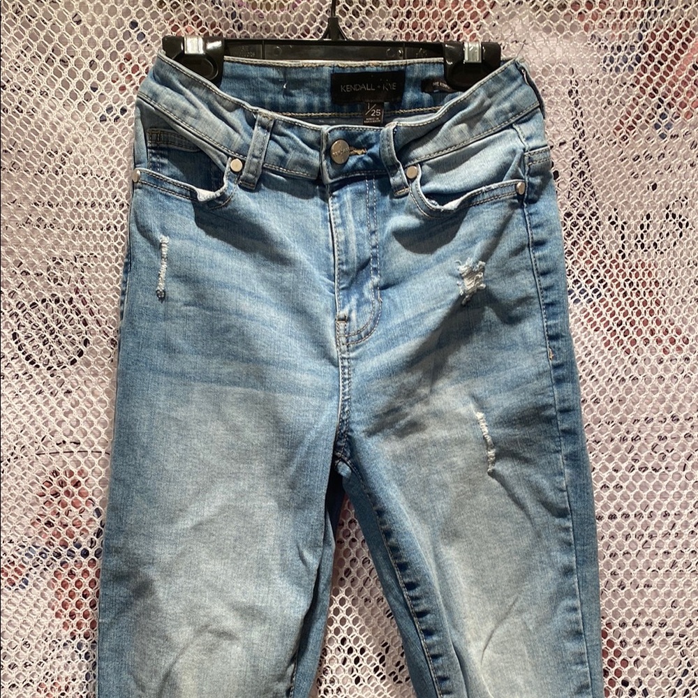 Kendall + Kylie Light Blue Distressed Jeans